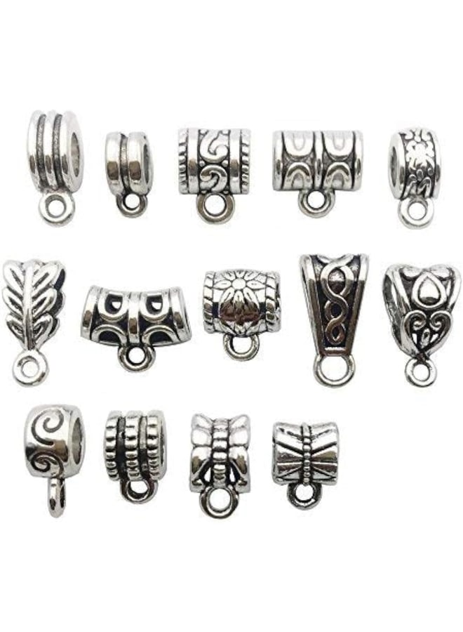 iloveDIYbeads 100g (About 125pcs) Mixed Tibetan Tube, Spacer Bail Bead Hanger Fit Charm European Bracelet Pendant (Antique Silver), 125 - Image 1