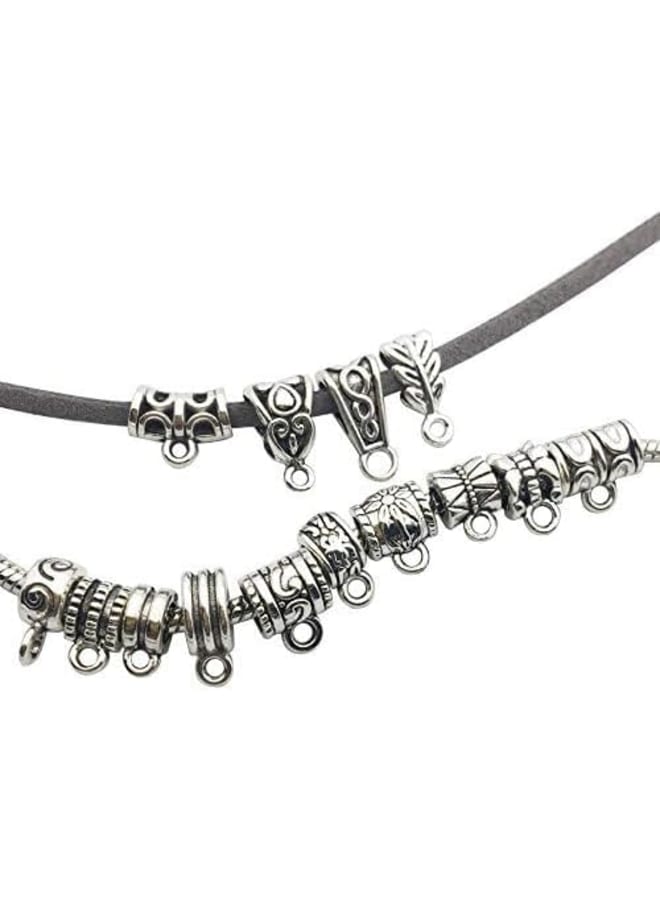 iloveDIYbeads 100g (About 125pcs) Mixed Tibetan Tube, Spacer Bail Bead Hanger Fit Charm European Bracelet Pendant (Antique Silver), 125 - Image 3