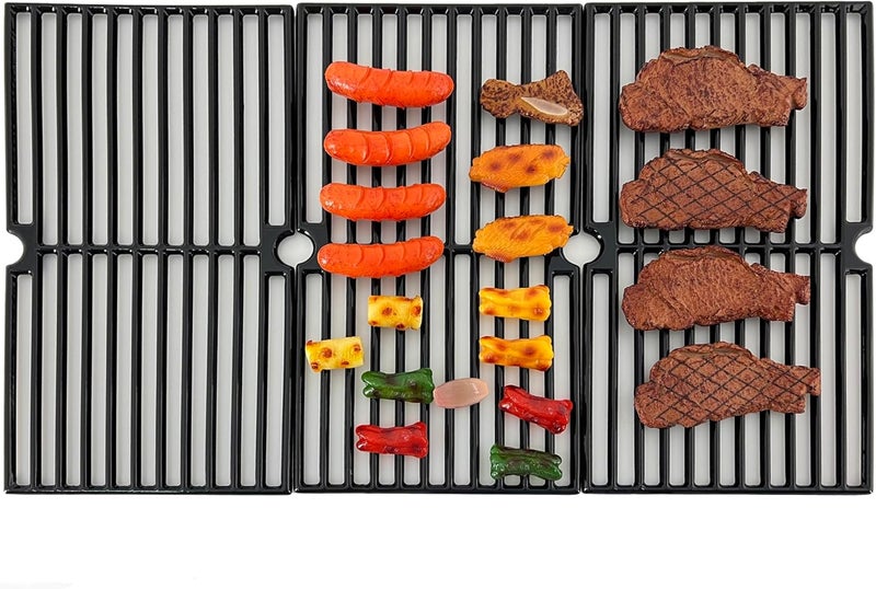 Direct Store قطع غيار شبكة الطهي المصنوعة من الحديد الزهر DC118 لطرازات Brinkmann 810-1415-F، 810-1470، 810-8300، 810-8300-F، ولطراز Grill King 810-9325-0، مجموعة من 3 شبكات طهي (مقاس 17 5/8" x 27 7/8") - Image 4