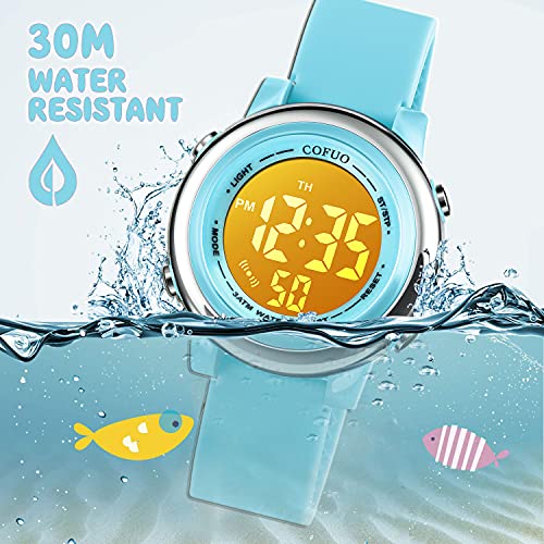 cofuo Kids Digital Sport Waterproof Watch for Girls Boys, Kid Sports Outdoor LED Electrical Watches with Luminous Alarm Stopwatch Child Wristwatch 3-12 Years - Image 4
