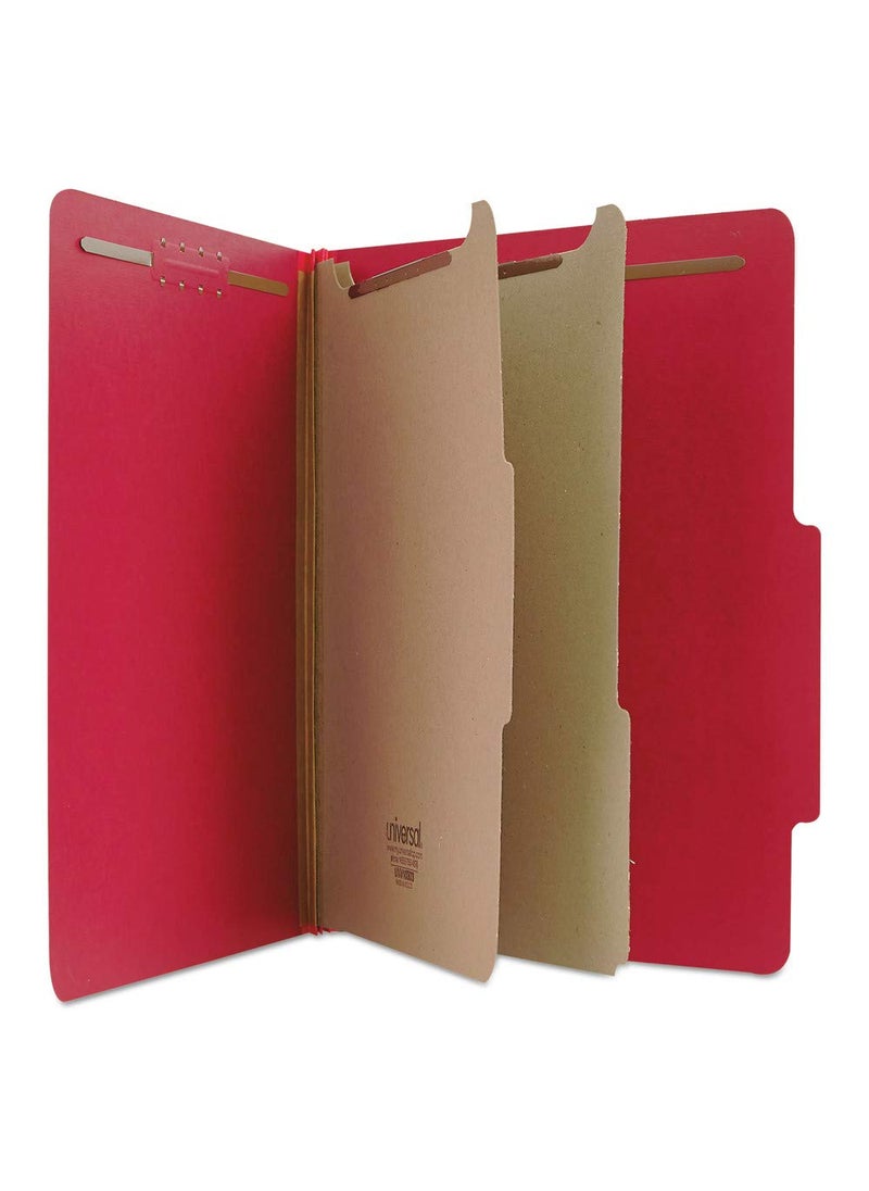 UNIVERSAL Universal - Pressboard Classification Folders, Letter, 6-Section, Ruby Red, 10/bx  - Image 3