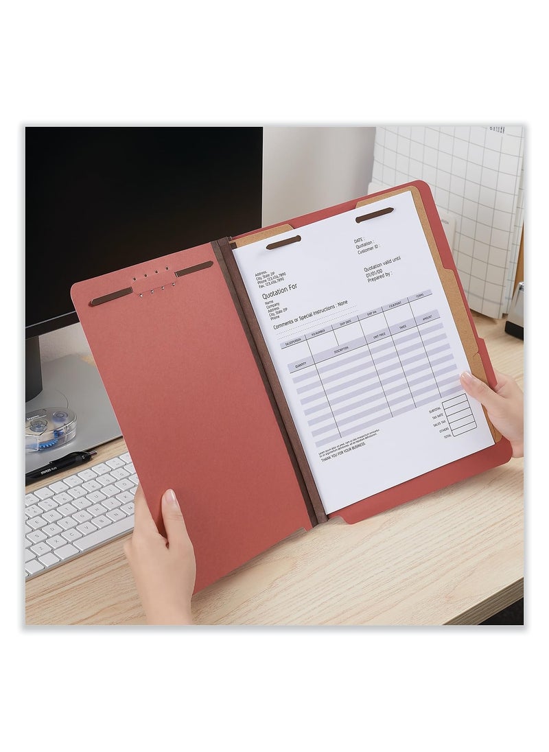 UNIVERSAL Universal - Pressboard Classification Folders, Letter, 6-Section, Ruby Red, 10/bx  - Image 2