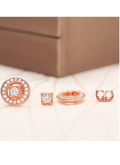 Pandora Violet rose gold round earrings  - Image 2