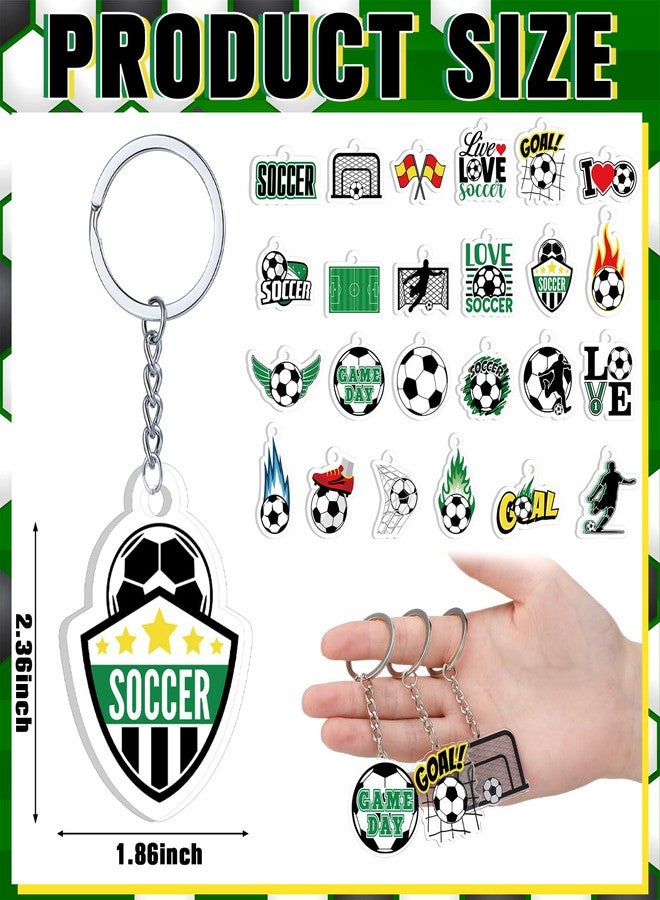 تونديامو مجموعة تونديمو من 100 قطعة من سلاسل مفاتيح كرة القدم، سلاسل مفاتيح أكريليك هدايا كرة قدم للأولاد والبنات، هدايا حفلات رياضية، مكافآت للفرق، هدايا يوم المباراة، جوائز كرنفال المدرسة، حشوات أكياس الهدايا، 25 تصميمًا - Image 3