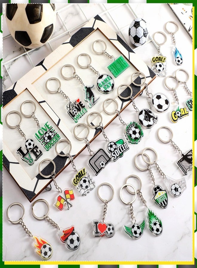 تونديامو مجموعة تونديمو من 100 قطعة من سلاسل مفاتيح كرة القدم، سلاسل مفاتيح أكريليك هدايا كرة قدم للأولاد والبنات، هدايا حفلات رياضية، مكافآت للفرق، هدايا يوم المباراة، جوائز كرنفال المدرسة، حشوات أكياس الهدايا، 25 تصميمًا - Image 2