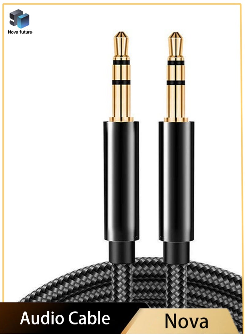 Nova future 3.5mm Nylon Braided Aux Cable, Audio Auxiliary Input Adapter Male to Male AUX Cord for Headphones Car Home Stereos Speaker 2M - Image 1