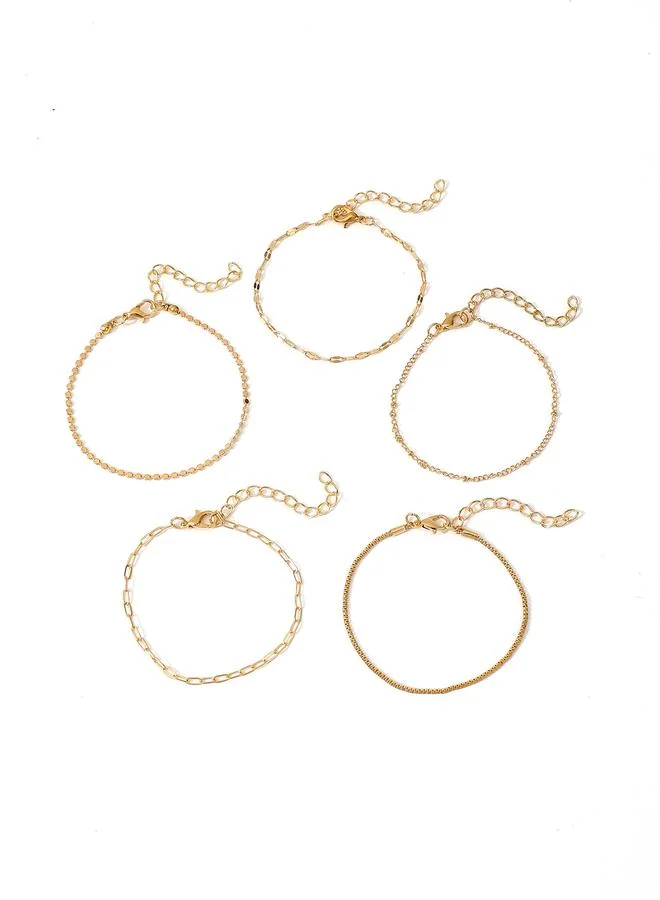 Take Two  Take Two Set of 5 - Assorted Link Bracelets for Women | Best Price UAE