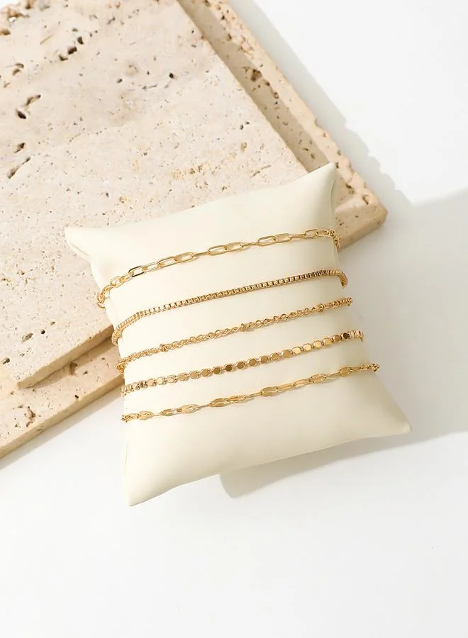 Take Two  Take Two Set of 5 - Assorted Link Bracelets for Women | Best Price UAE