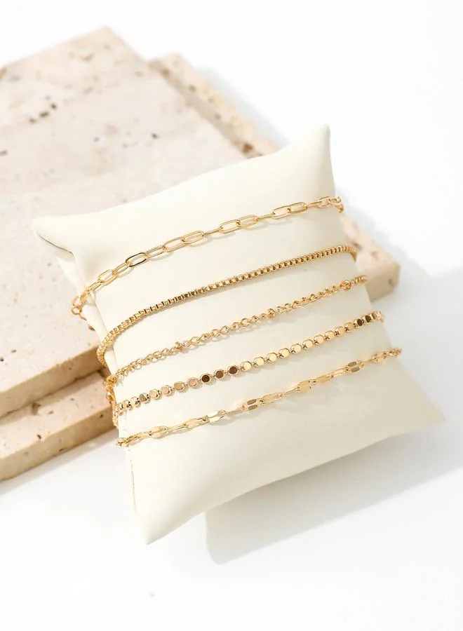 Take Two  Take Two Set of 5 - Assorted Link Bracelets for Women | Best Price UAE