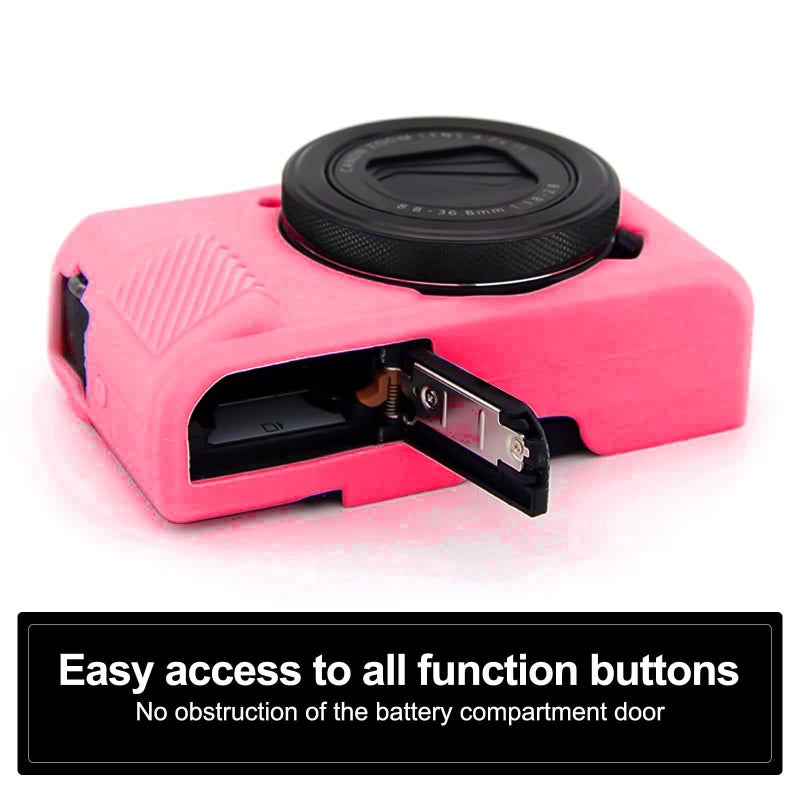 Easy Hood حافظة سهلة لجهاز G7X Mark II كاميرا G7X حافظة سيليكون، غطاء واقي ناعم من السيليكون لكاميرا كانون باورشوت G7X Mark II DSLR (وردي) - Image 4