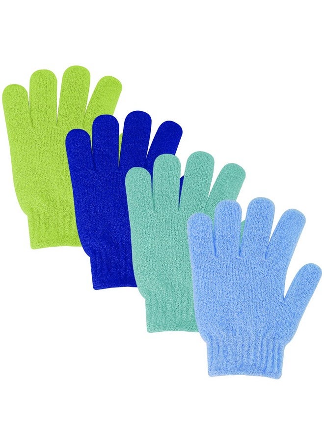 Sibba - 4Pcs Exfoliating Wash Gloves Dual Texture Bath Gloves For Shower Body Scrub Exfoliating Mitt Dead Skin Remover Exfoliator Mitten Natural Body Loofah Washcloth - Image 1