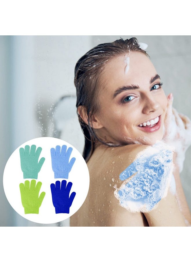 Sibba - 4Pcs Exfoliating Wash Gloves Dual Texture Bath Gloves For Shower Body Scrub Exfoliating Mitt Dead Skin Remover Exfoliator Mitten Natural Body Loofah Washcloth - Image 1