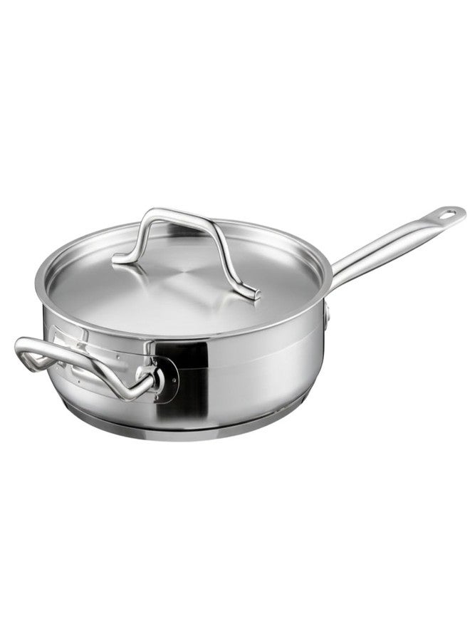 TrueCraftware- 3 Qt. Stainless Steel Sauté Pan with Lid and Welded Hollow Handle- Cookware Chef Cooking Pan Egg Pan Fry Omelet Pan Sauté Pans NSF Certified - Image 1