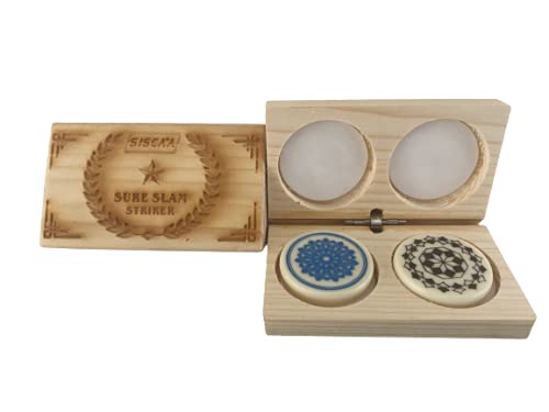 SISCAA 5 Years And Up Sure Slam - Set Of 2 Professional Carrom Board Striker With Wooden Box - For National & International Carrom Tournament Combo - Image 1