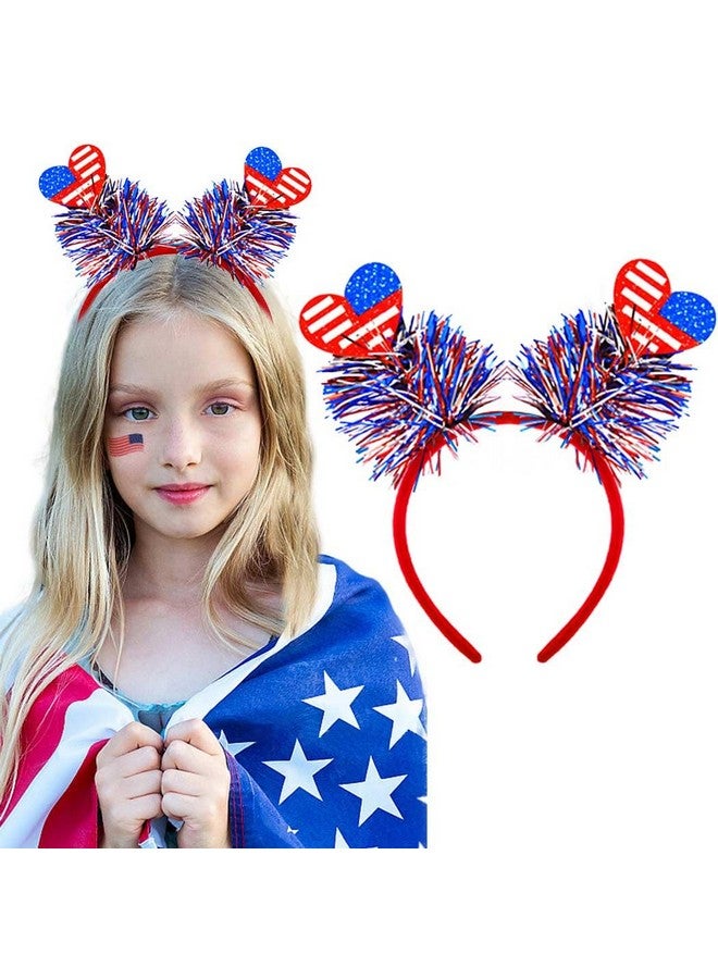 Outyua 4Th Of July Patriotic American Flag Headband Red White And Blue Usa Star Hairband Independence Day Outfits Hair Accessories For Women Girls Gift… - Image 1