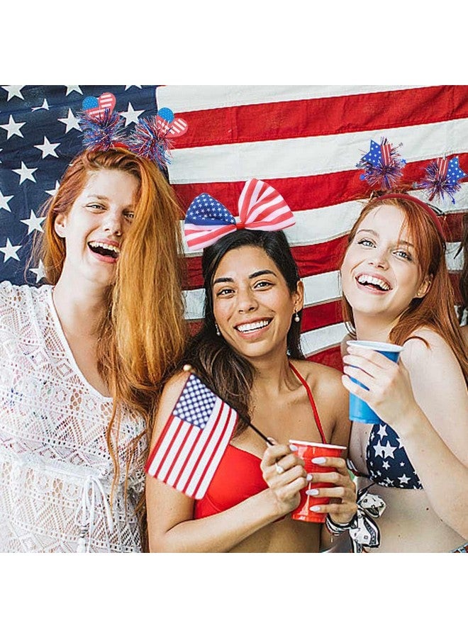 Outyua 4Th Of July Patriotic American Flag Headband Red White And Blue Usa Star Hairband Independence Day Outfits Hair Accessories For Women Girls Gift… - Image 5