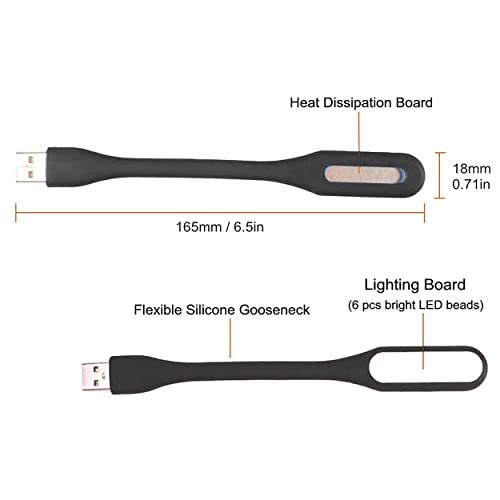 MeeTo USB LED Light Lamp, Portable led with Flexible Gooseneck, Arm Reading, Adjustable, Bendable, Compatible for Laptop, Notebook, Power Bank Energy Saving Reading Lamp, Random Color - (Pack of 2) - Image 2