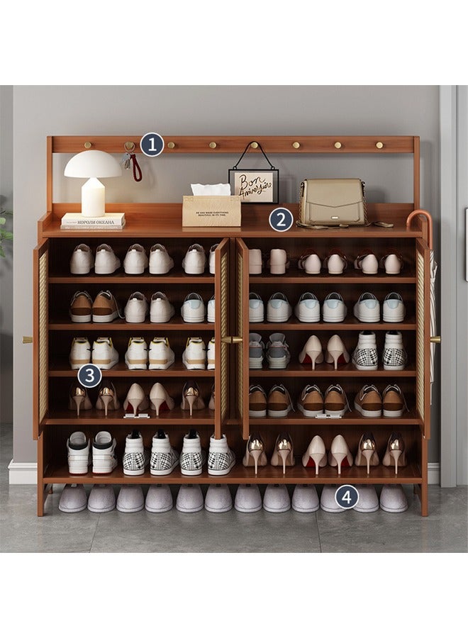 keke Multifunctional Entryway Shoe Cabinets Shelf with Hooks - Image 3