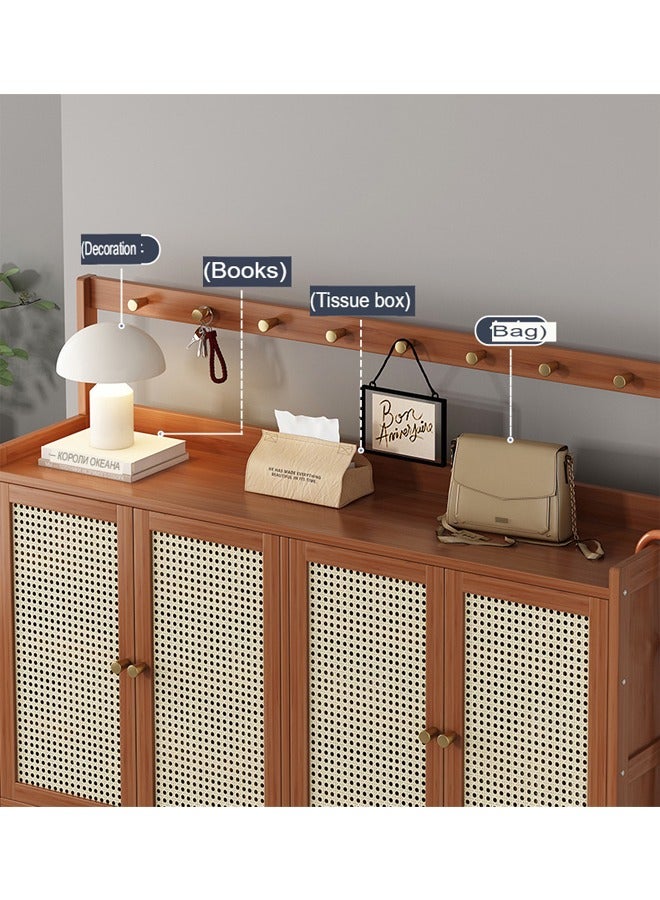 keke Multifunctional Entryway Shoe Cabinets Shelf with Hooks - Image 4