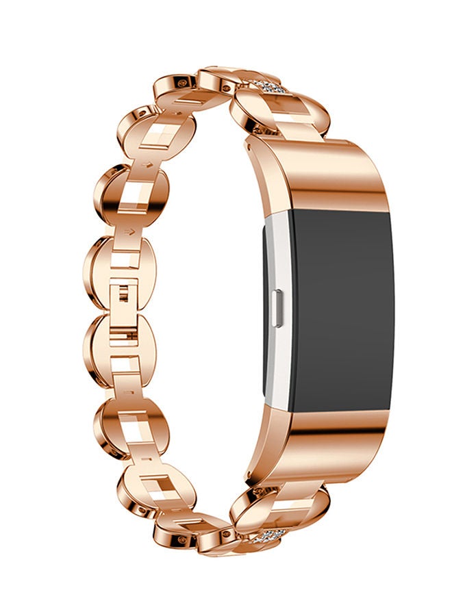 NIBEMINENT Replacement Watch Band For Fitbit Charge 2 Rose Gold/White - Image 4