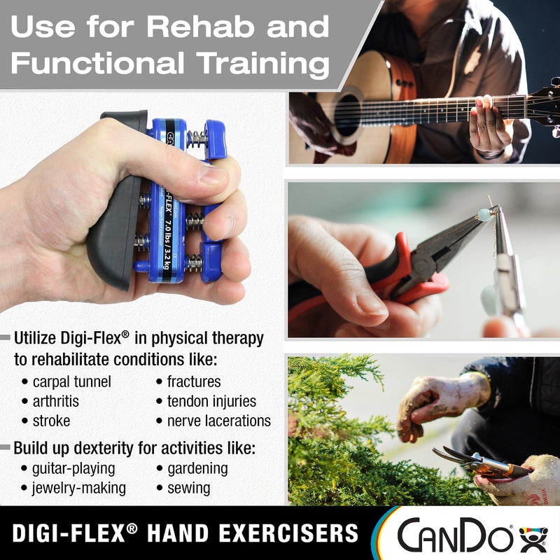 CanDo 10-0741 Digi-Flex Hand Exerciser, Finger 3.0 lb/Hand 10.0 lb, Red-Light - Image 2