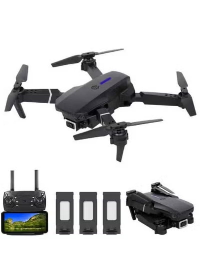 LS-E525 Kids Camera Drone - 4K WiFi FPV Toy Drone with Easy Controls - One-Key Takeoff/Gesture Selfies - 3 Batteries for 30+ Min Play - Safe Altitude Hold & 360° Flips (Black) 
