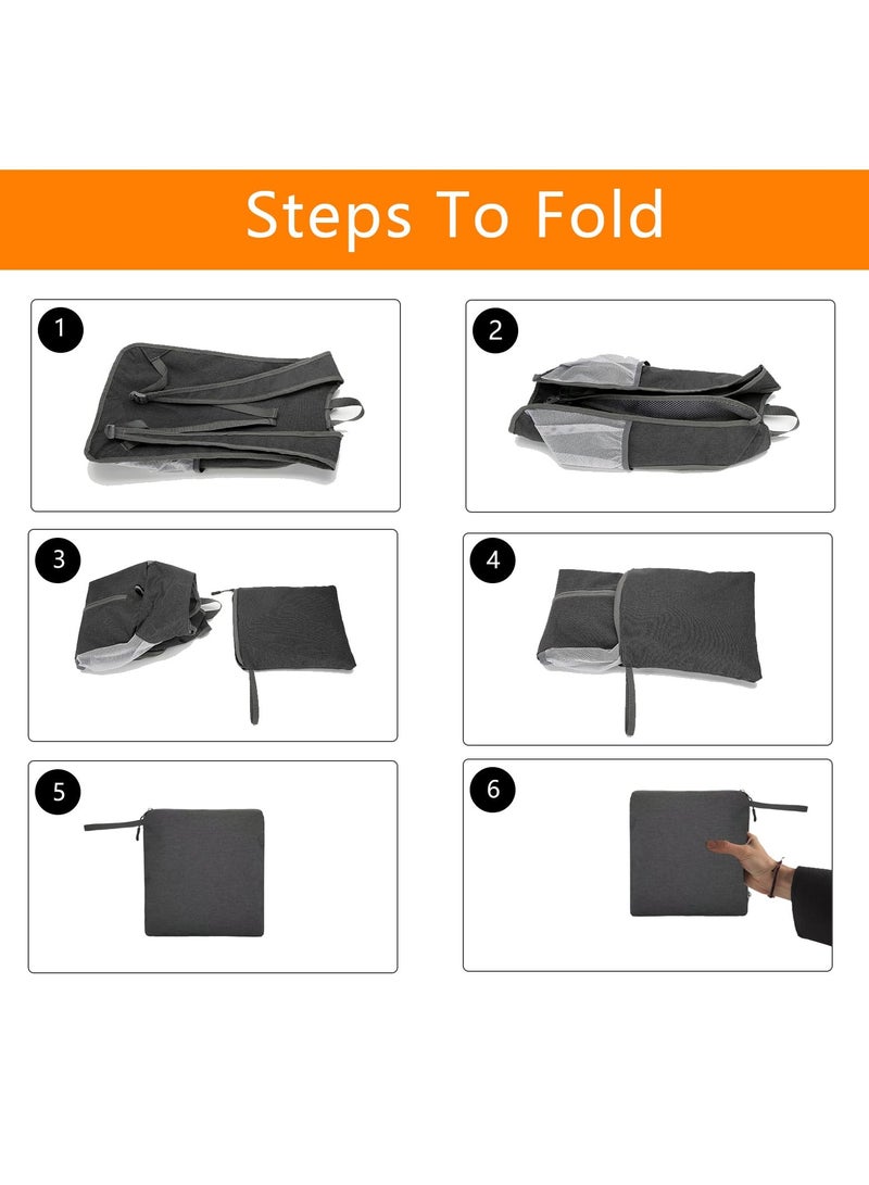 Excefore Foldable Backpack Water Resistant Lightweight Packable, Ideal for Hiking Travel Outdoor, Compact and Durable Backpack for Men and Women, Black - Image 5