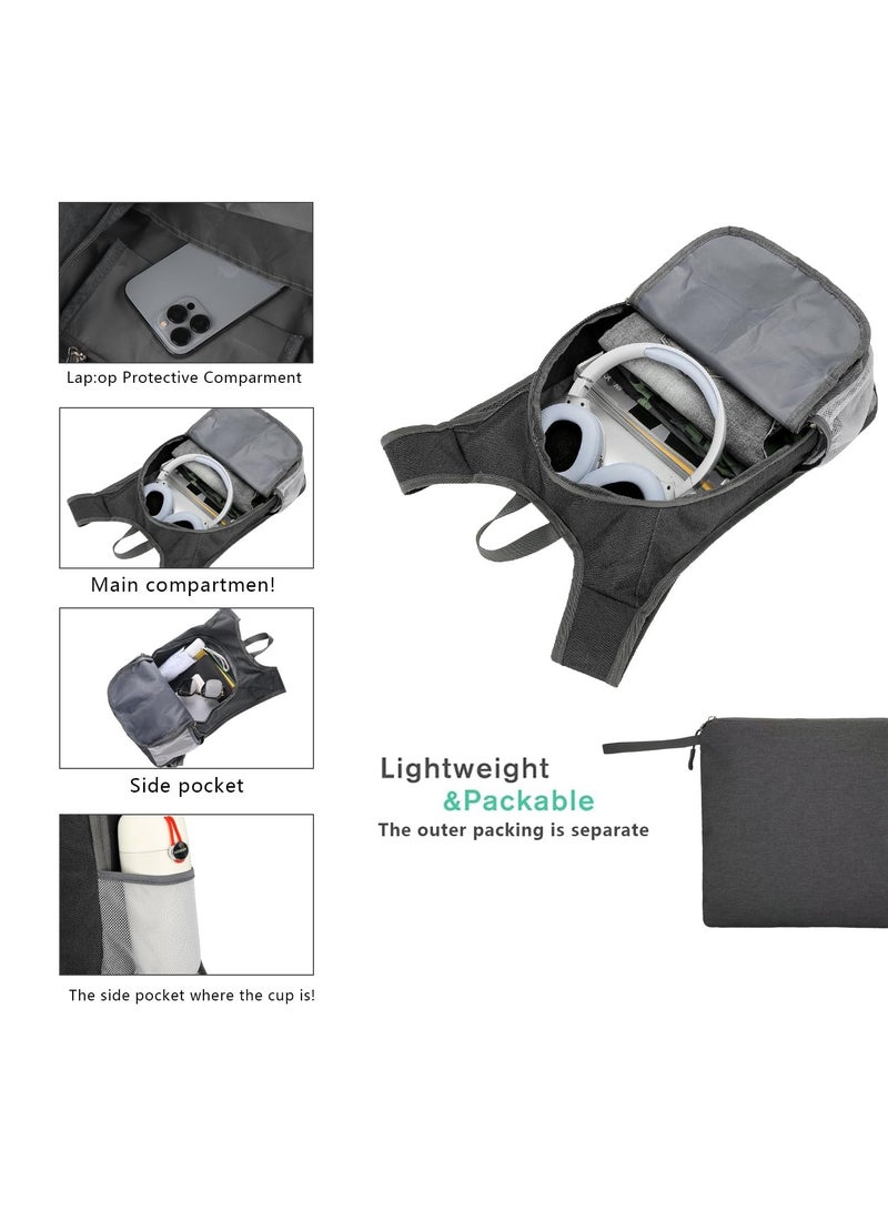 Excefore Foldable Backpack Water Resistant Lightweight Packable, Ideal for Hiking Travel Outdoor, Compact and Durable Backpack for Men and Women, Black - Image 3