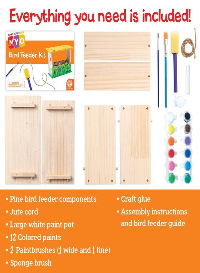 MindWare Make Your Own Bird Feeder Kits for Kids - Build Your Own - Includes 13 Paint Colors and 3 Brushes - Image 4