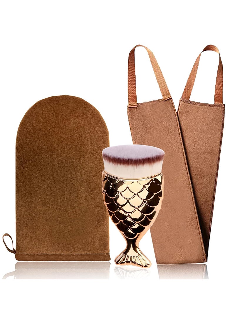 Yoseng - Get a FlawlessEven Tan with Yosengs 3in1 Self Tanning Mitt Set  Includes Body Self Tan Mitt Tanning Brush for Face and Self Tanner Back Applicator - Image 1