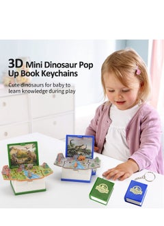 Generic Pop Up 3D Mini Dinosaurs Keychain Toys, Anxiety Stress Relief Dino Hand Toys, Sensory Toys, Birthday Gifts Goody Bag Filler, Purse and Backpack Keychain Fidget Toys for for Kids (Green)  - Image 2
