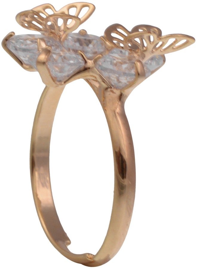 High Trendz Gold Plated Cz Diamond Adjustable Ring for Girls - Image 2