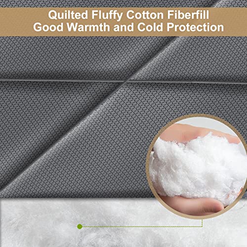 Tuzier Magnetic Thermal Insulated Door Curtain Fits Door Size 32" x 80" Thicken Nylon Cotton Temporary Magnet Closure Thermal Door Cover Size W34 x L81 inch Weatherproof Windproof Soundproof, Grey - Image 5