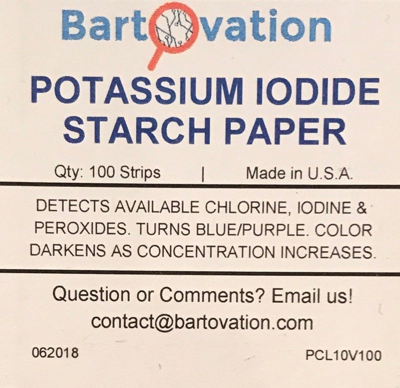 Bartovation Potassium Iodide Starch Oxidizer Test Paper [Vial of 100 Strips] for Chlorine, Iodine and Peroxide Detection - NOT for Testing The Body - Image 2