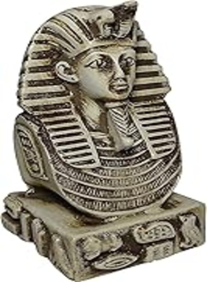bonballoon Egyptian King TUT Head Face 3D Pharaoh Figurine Statue Ancient Handmade Sculpture 3.6" Sculpture Mythology Decor Souvenir Antique Hieroglyphics Replica Decoration