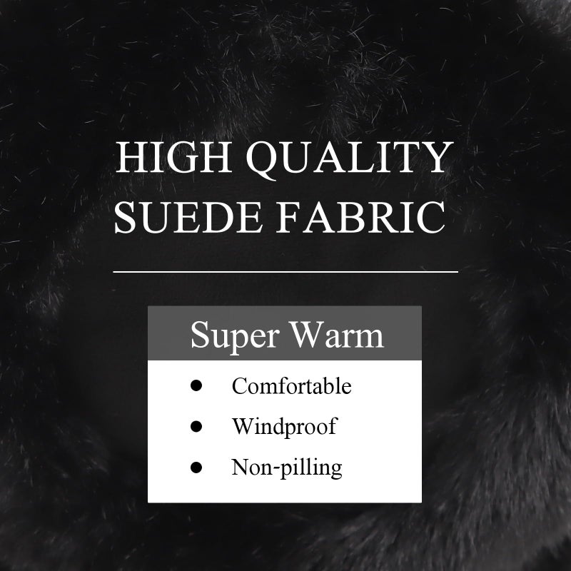 Zsedrut Winter Women Earmuff Foldable Ear Warmer Fluffy Ear Cover Warm Outdoor (Black) - Image 2