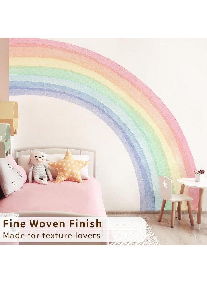 funlife Fabric Peel and Stick Large Rainbow Wall Mural Stickers for Girls, Precut Pastel Half Watercolor Rainbow Wall Sticker Decals for Kids Bedroom Living Room Playroom, 78.74" x 70.87" - Image 4