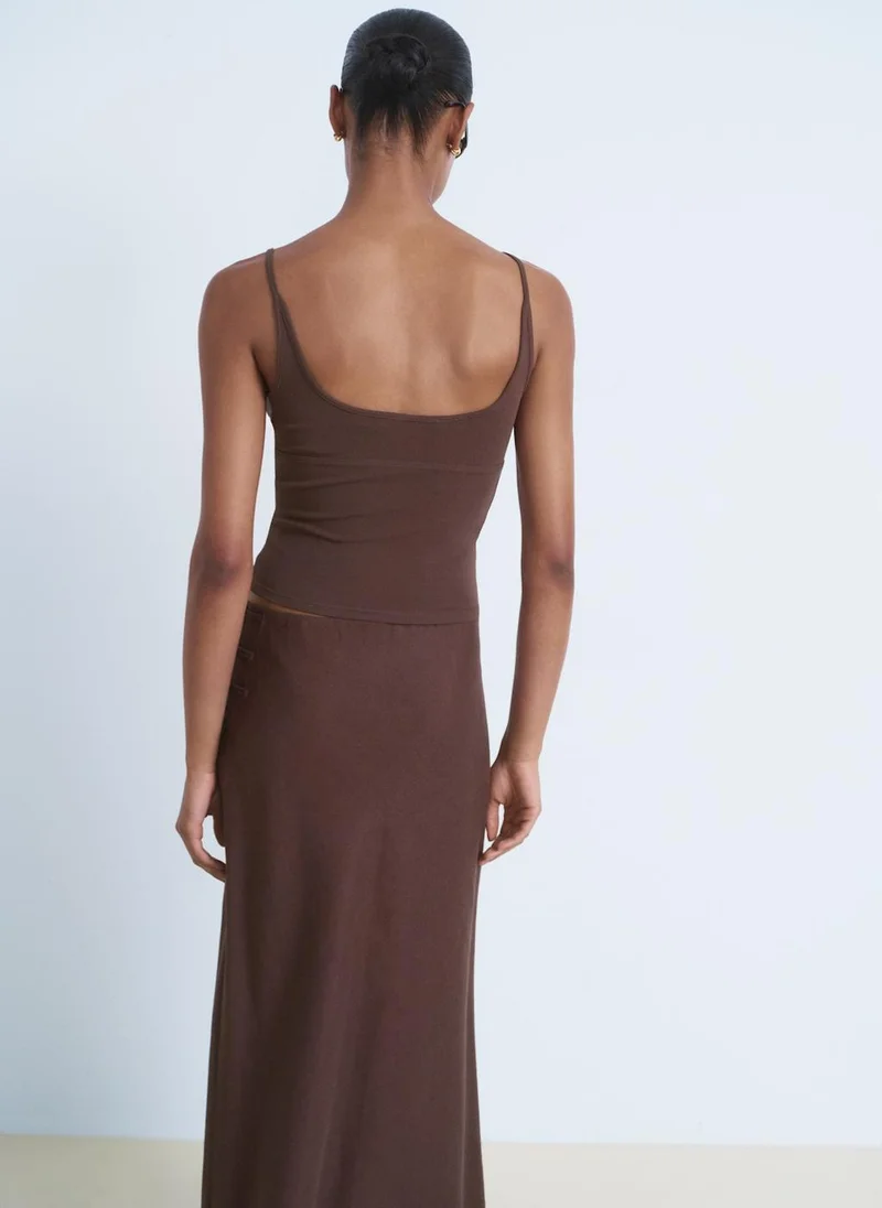 مانجو Casual V-Neck Cotton Top