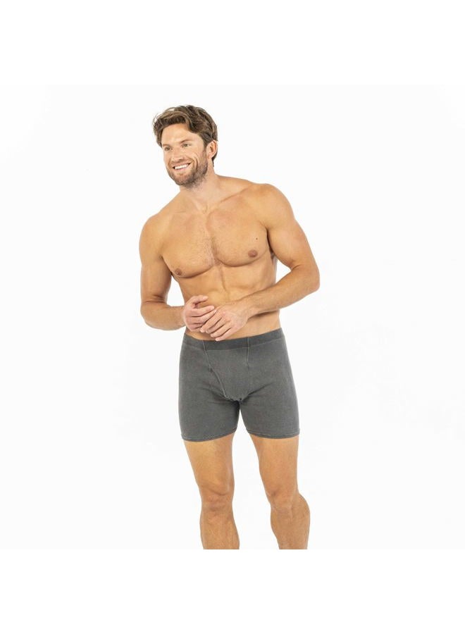 Gildan Men's Underwear Covered Waistband Boxer Briefs, Multipack, Black/Sport Grey Heather/Military Green (5-Pack), Medium - Image 2