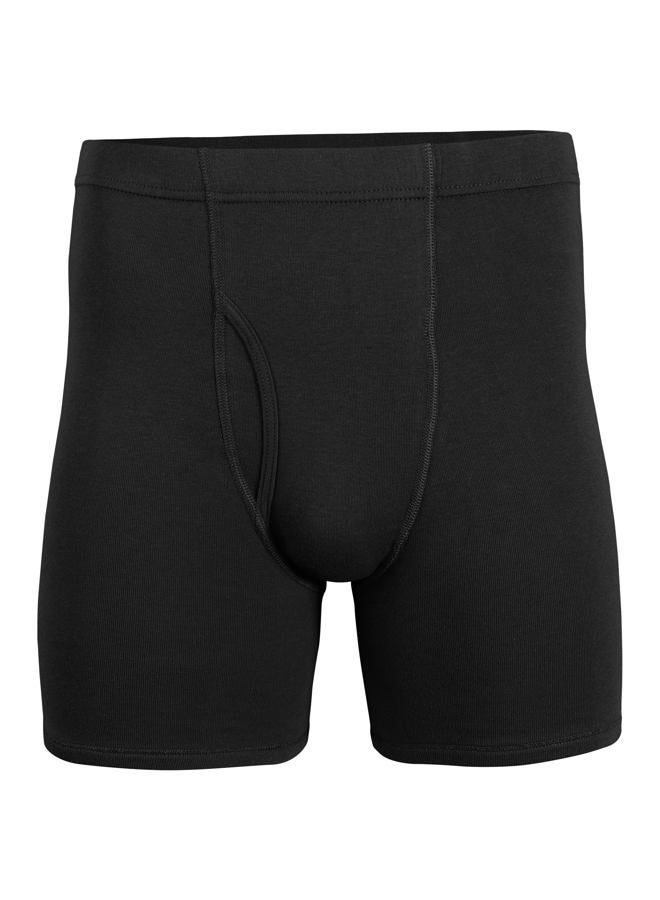 Gildan Men's Underwear Covered Waistband Boxer Briefs, Multipack, Black/Sport Grey Heather/Military Green (5-Pack), Medium - Image 4
