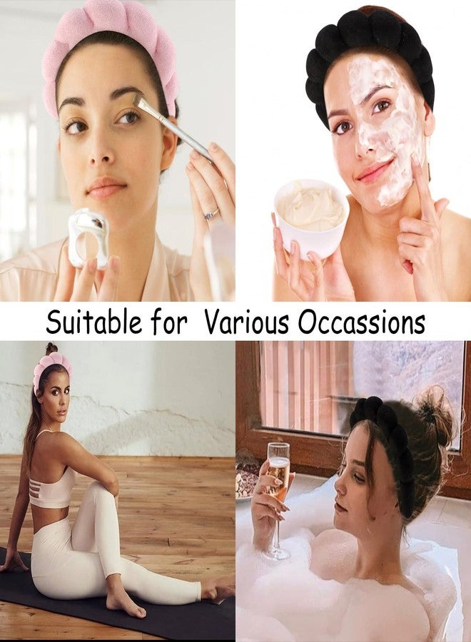 Chanaco Spa Headband and Wrist Bands for Women, Skincare HairBands Wrist Towels, Face Wash Hair Wraps Non Slip, Thick Facial Accessories for Makeup, Bath Shower Teen Girl Gifts Trendy Stuff - Image 4