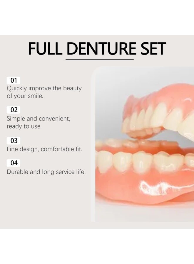 Feimuko Full Denture Set, Cosmetic False Teeth Veneers for Smile Makeover, Comfortable Fit Decorative Teeth Covers, Instantly Improve Smile Appearance - Image 4