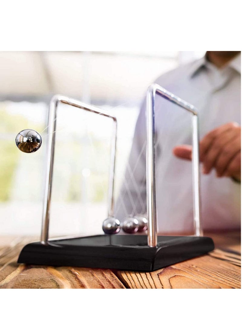 1pcs Newton's Cradle Balance Balls - Fun Desk Toy for Home & Office, Educational Science Gadget, Stress Relief Gift for Kids & Adults, 17.5 x 15 x 18 cm  - Image 5