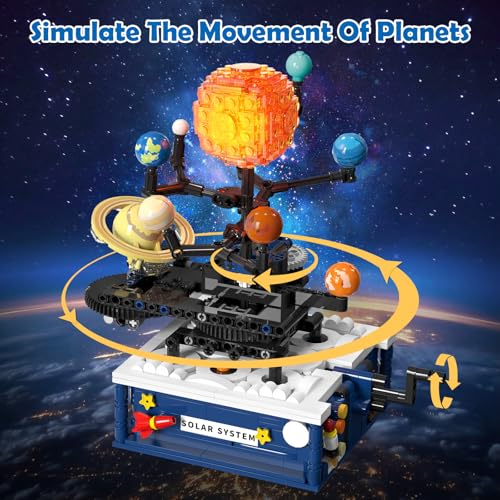 CUBIMANA Solar System Building Sets with Light - Rotatable Space Exploration Building Toys with 9 Planets & Rocket Sets Science Astronomy Educational Gifts for Boys Girls Age 6+ Years Old Kids(775 PCS) - Image 4