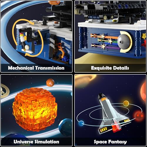 CUBIMANA Solar System Building Sets with Light - Rotatable Space Exploration Building Toys with 9 Planets & Rocket Sets Science Astronomy Educational Gifts for Boys Girls Age 6+ Years Old Kids(775 PCS) - Image 5