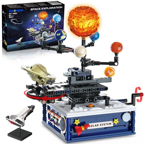 CUBIMANA Solar System Building Sets with Light - Rotatable Space Exploration Building Toys with 9 Planets & Rocket Sets Science Astronomy Educational Gifts for Boys Girls Age 6+ Years Old Kids(775 PCS) - Image 1