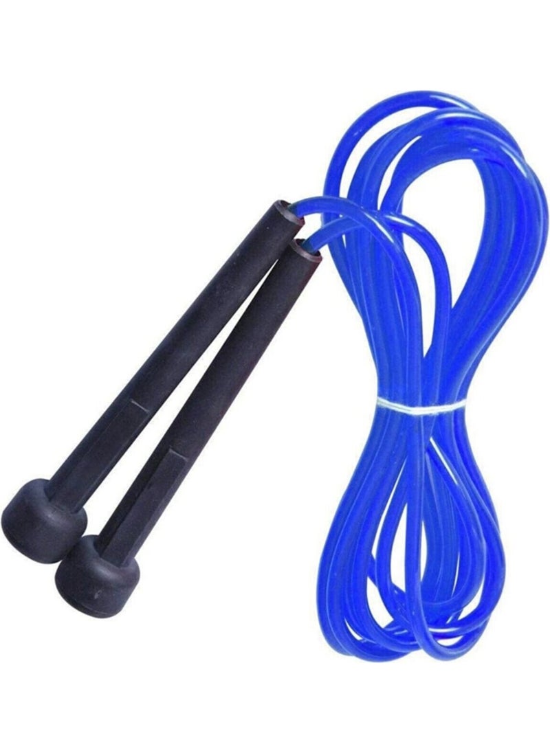 Double 10KG x 2 Dumbbell and Jump Rope Combination Set Vinyl Coated Dumbell Blue