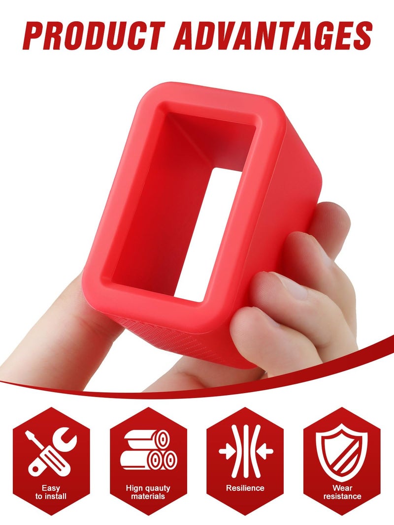 fccairms 2 PCS Seat Belt Buckle Holder, Silicone Seatbelt Buckle Booster to Makes Receptacle Stand Upright for Easy Access (Red) - Image 2