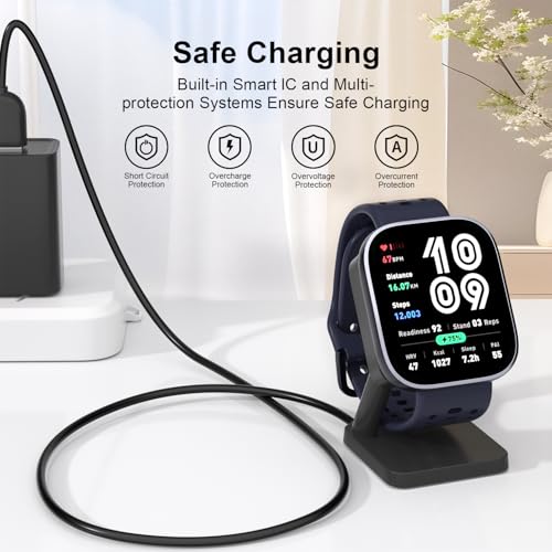 Gamorek Charging Station for Amazfit Bip 6/Active 2, Replacement Smart Watch Charger 3.3Ft USB Magnetic Charger Stand - Image 4