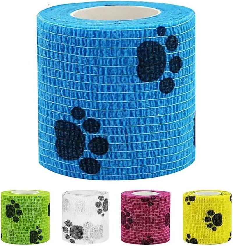 5PCS Self-Adhesive Elastic Bandage Wrap for Pets - Cohesive Tape for Dogs, Cats, and Horses - Perfect for Wound Care(Multicolour) - Image 1